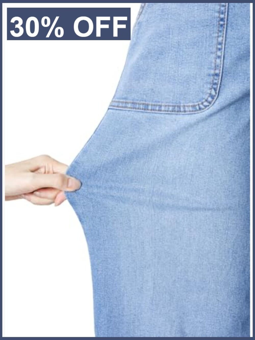 High Waisted Wide Leg Jeans Stretchy Baggy Straight Denim Pants Pockets - Picture 7 of 7
